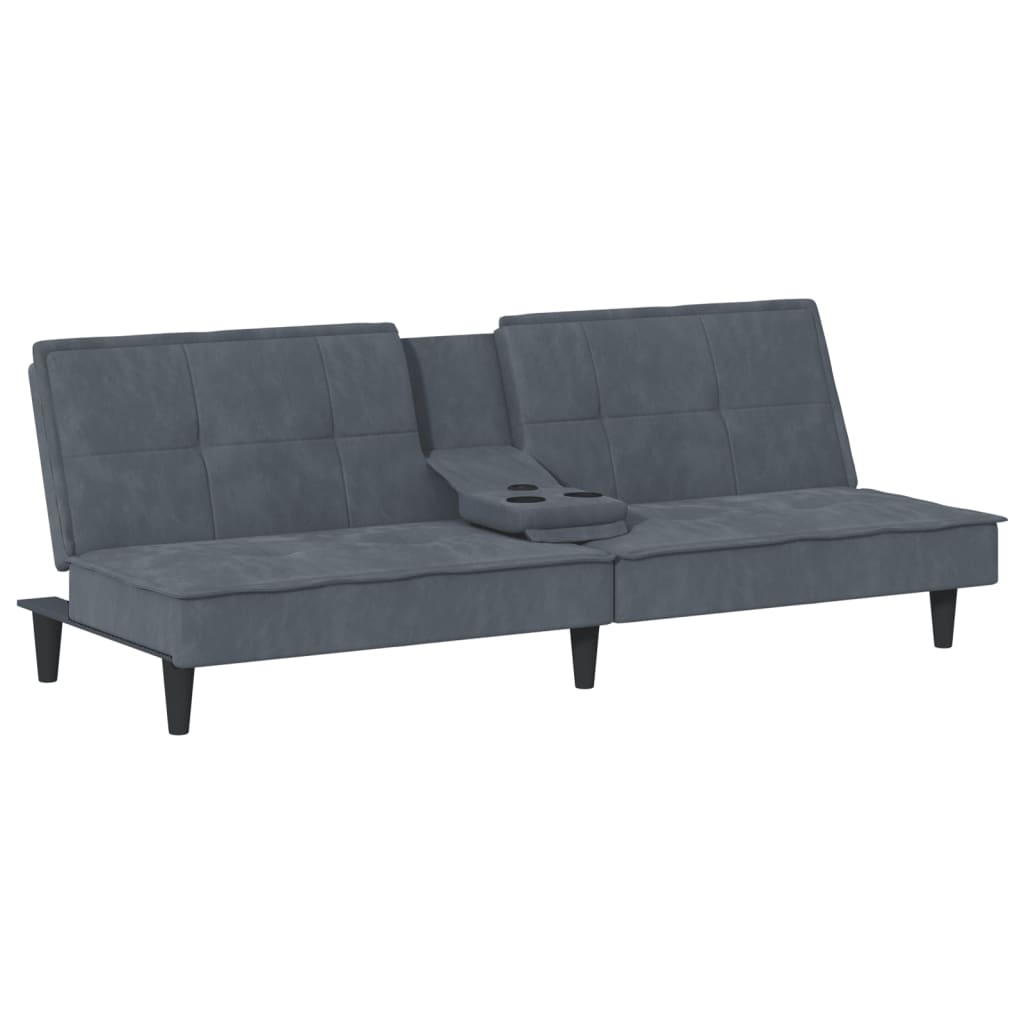 vidaXL Sofa Bed Convertible Sofa Bed with Cup Holders for Living Room Velvet-2