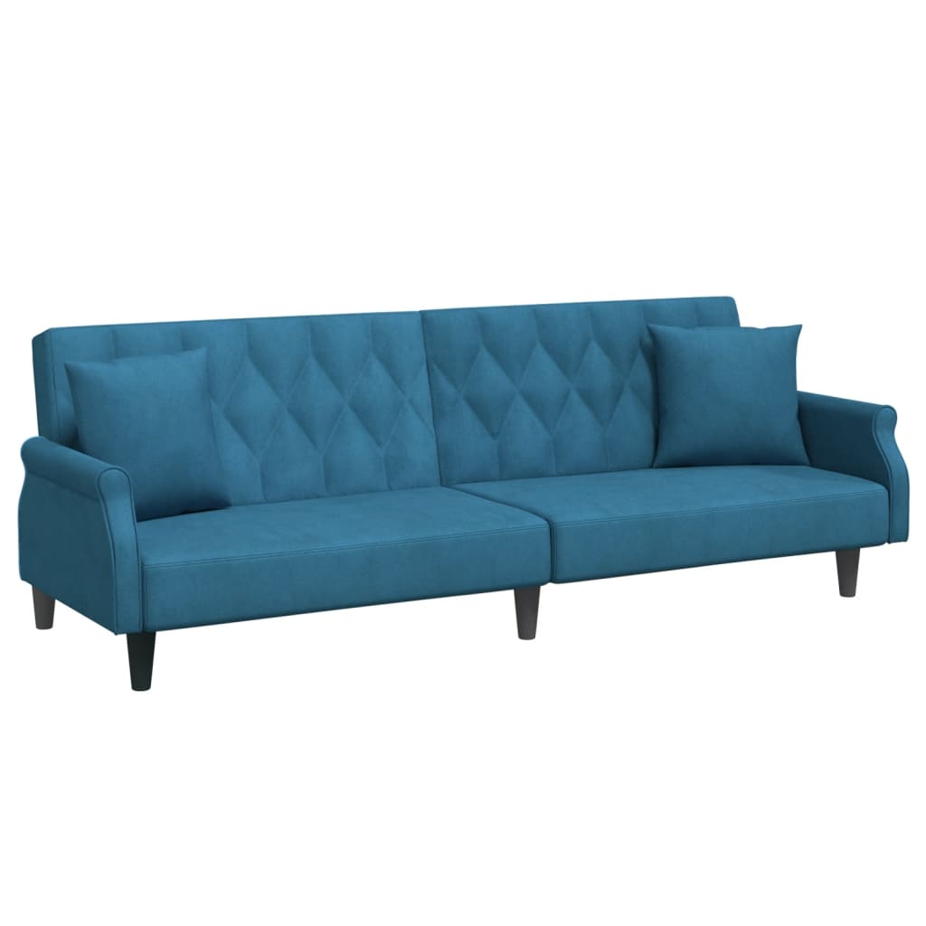 vidaXL Sleeper Sofa with Armrests Velvet Couch Sofa Bed Recliner Loveseat-14