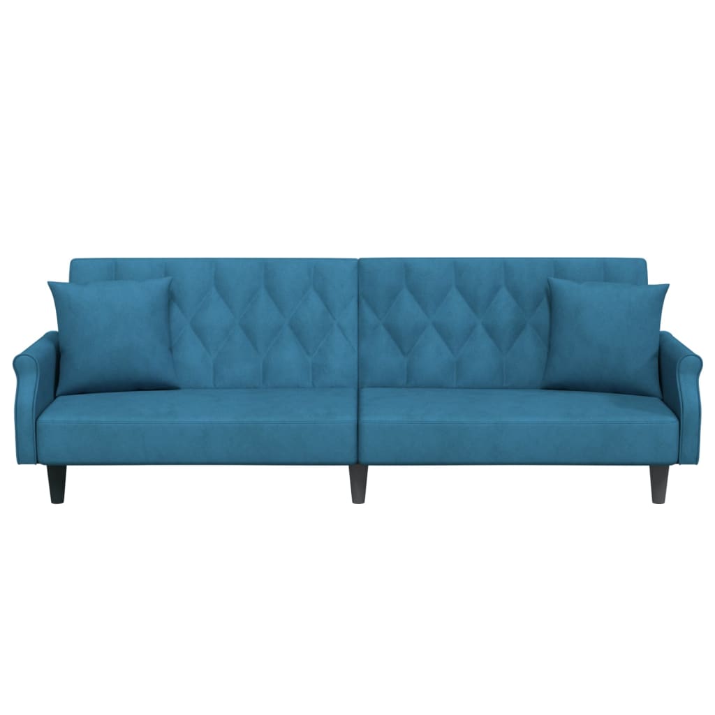 vidaXL Sleeper Sofa with Armrests Velvet Couch Sofa Bed Recliner Loveseat-27