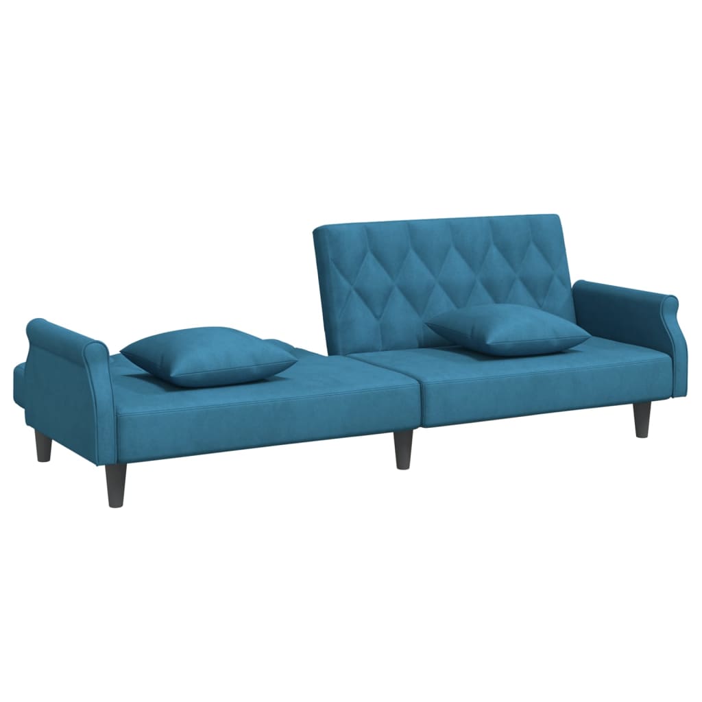 vidaXL Sleeper Sofa with Armrests Velvet Couch Sofa Bed Recliner Loveseat-45