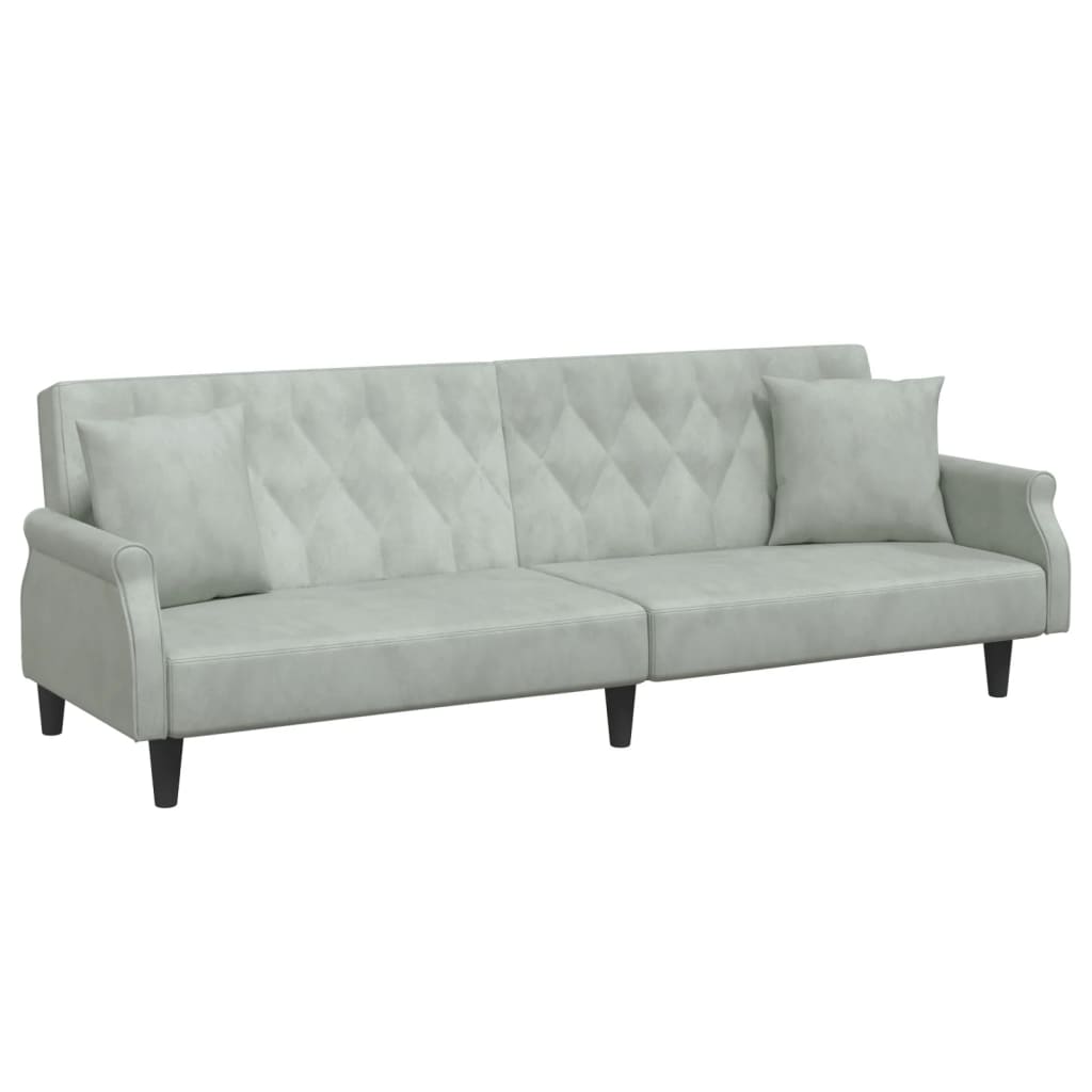 vidaXL Sleeper Sofa with Armrests Velvet Couch Sofa Bed Recliner Loveseat-5