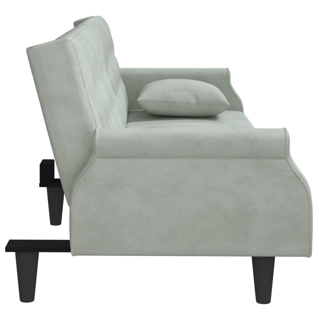 vidaXL Sleeper Sofa with Armrests Velvet Couch Sofa Bed Recliner Loveseat-31