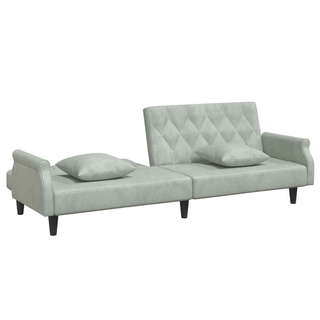 vidaXL Sleeper Sofa with Armrests Velvet Couch Sofa Bed Recliner Loveseat-43