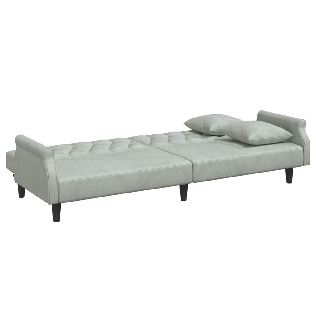 vidaXL Sleeper Sofa with Armrests Velvet Couch Sofa Bed Recliner Loveseat-2