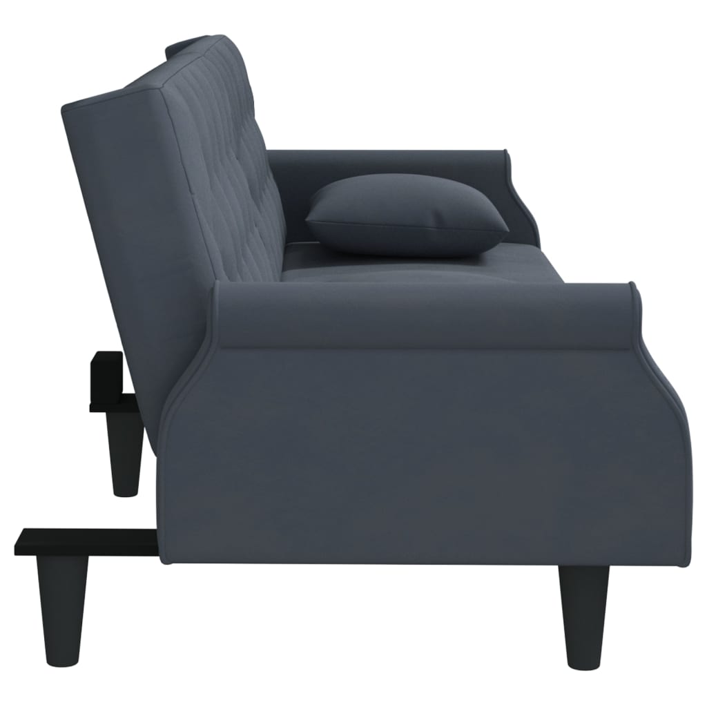 vidaXL Sleeper Sofa with Armrests Velvet Couch Sofa Bed Recliner Loveseat-63