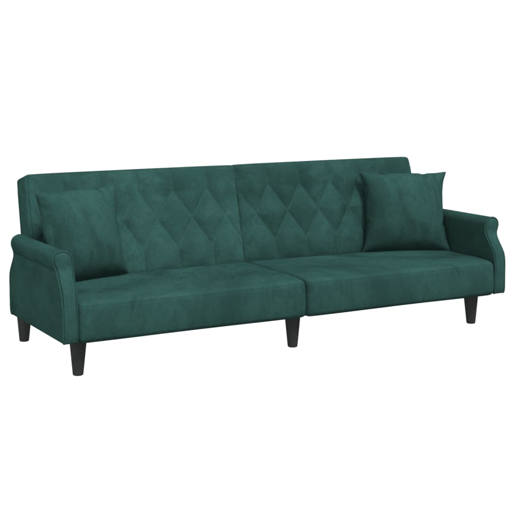 vidaXL Sleeper Sofa with Armrests Velvet Couch Sofa Bed Recliner Loveseat-44