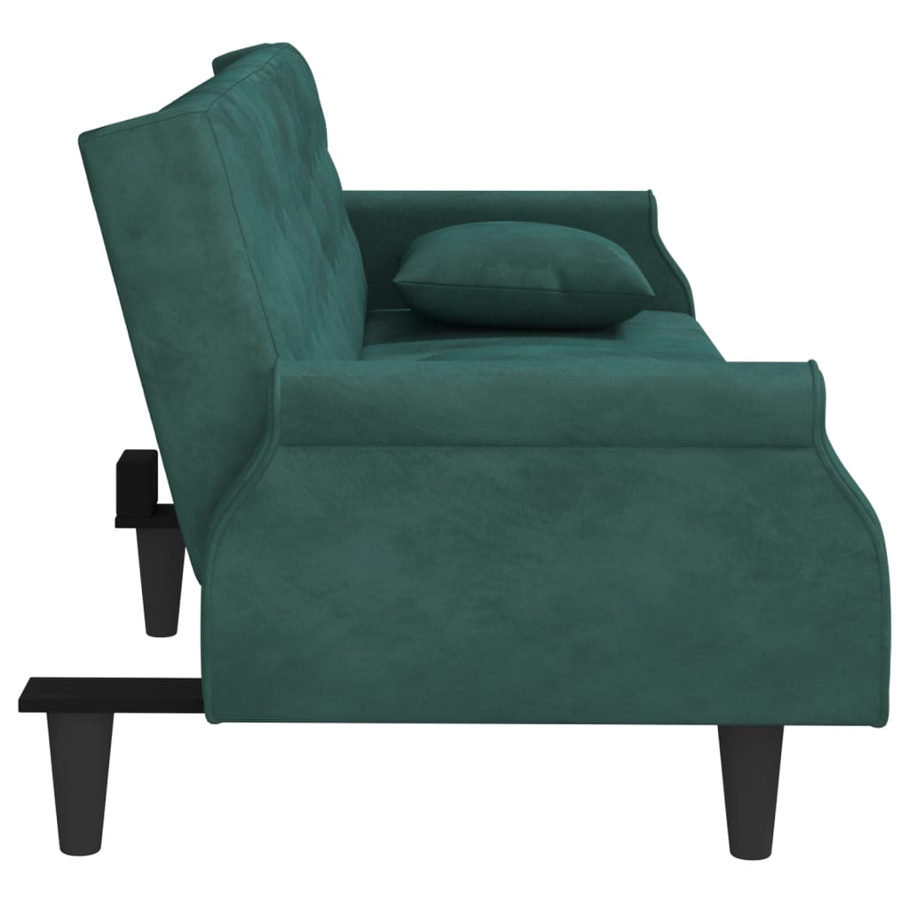 vidaXL Sleeper Sofa with Armrests Velvet Couch Sofa Bed Recliner Loveseat-29