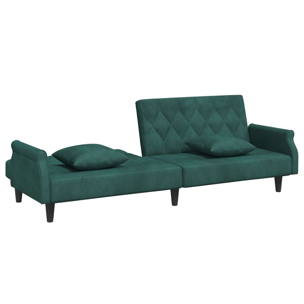 vidaXL Sleeper Sofa with Armrests Velvet Couch Sofa Bed Recliner Loveseat-41