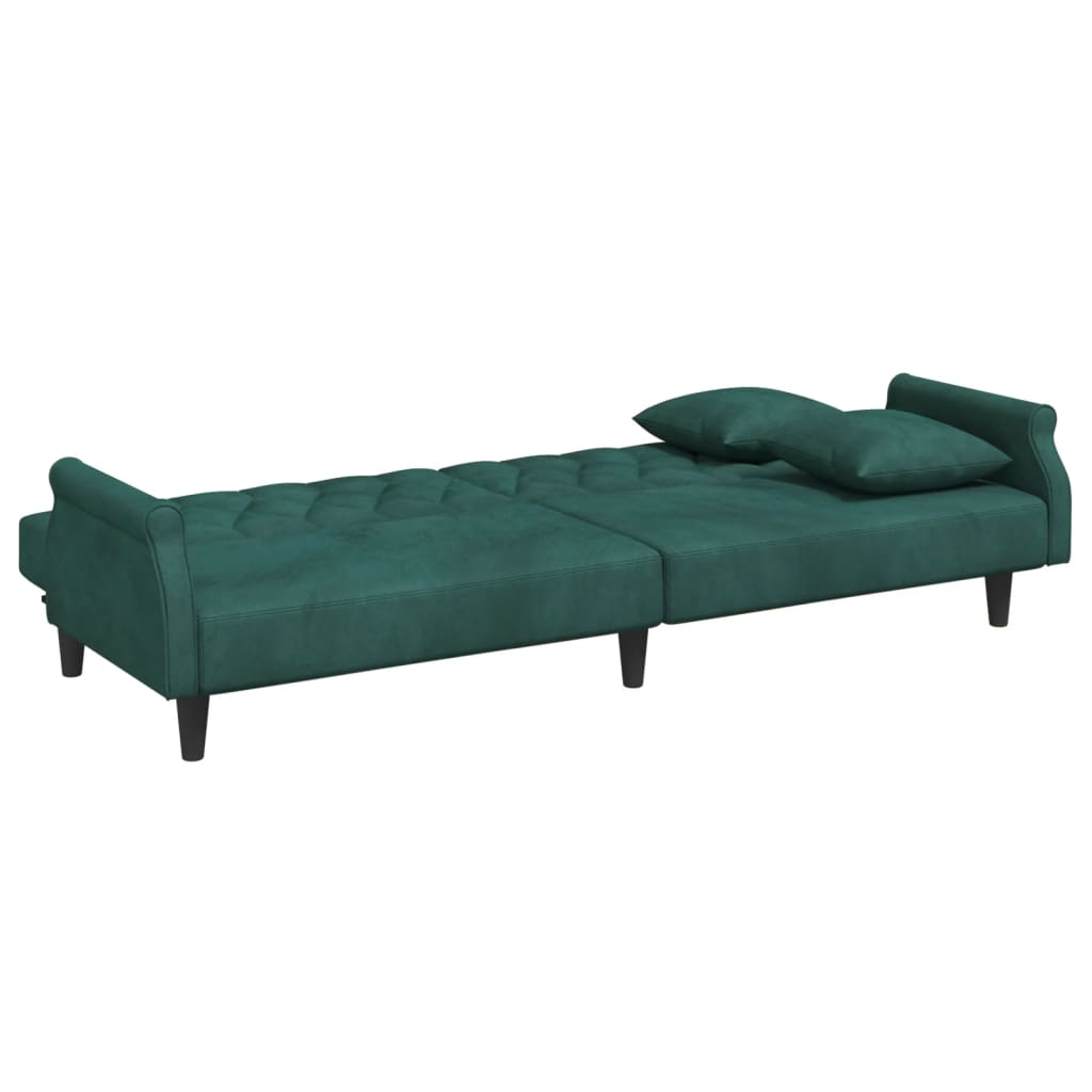 vidaXL Sleeper Sofa with Armrests Velvet Couch Sofa Bed Recliner Loveseat-30