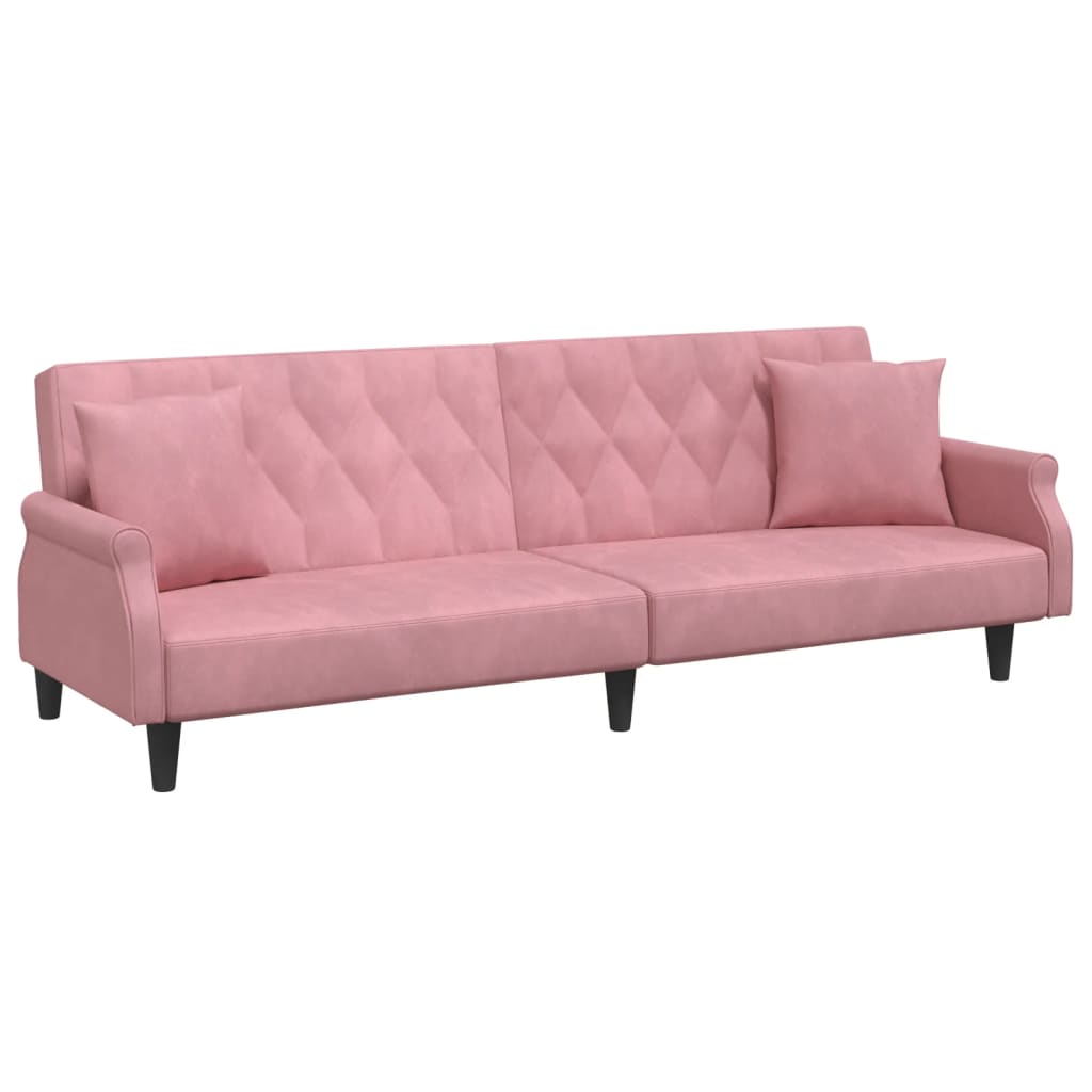 vidaXL Sleeper Sofa with Armrests Velvet Couch Sofa Bed Recliner Loveseat-26