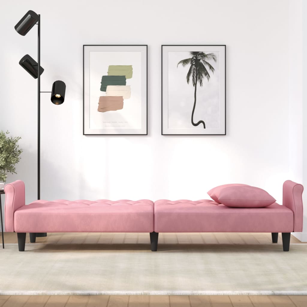 vidaXL Sleeper Sofa with Armrests Velvet Couch Sofa Bed Recliner Loveseat-38