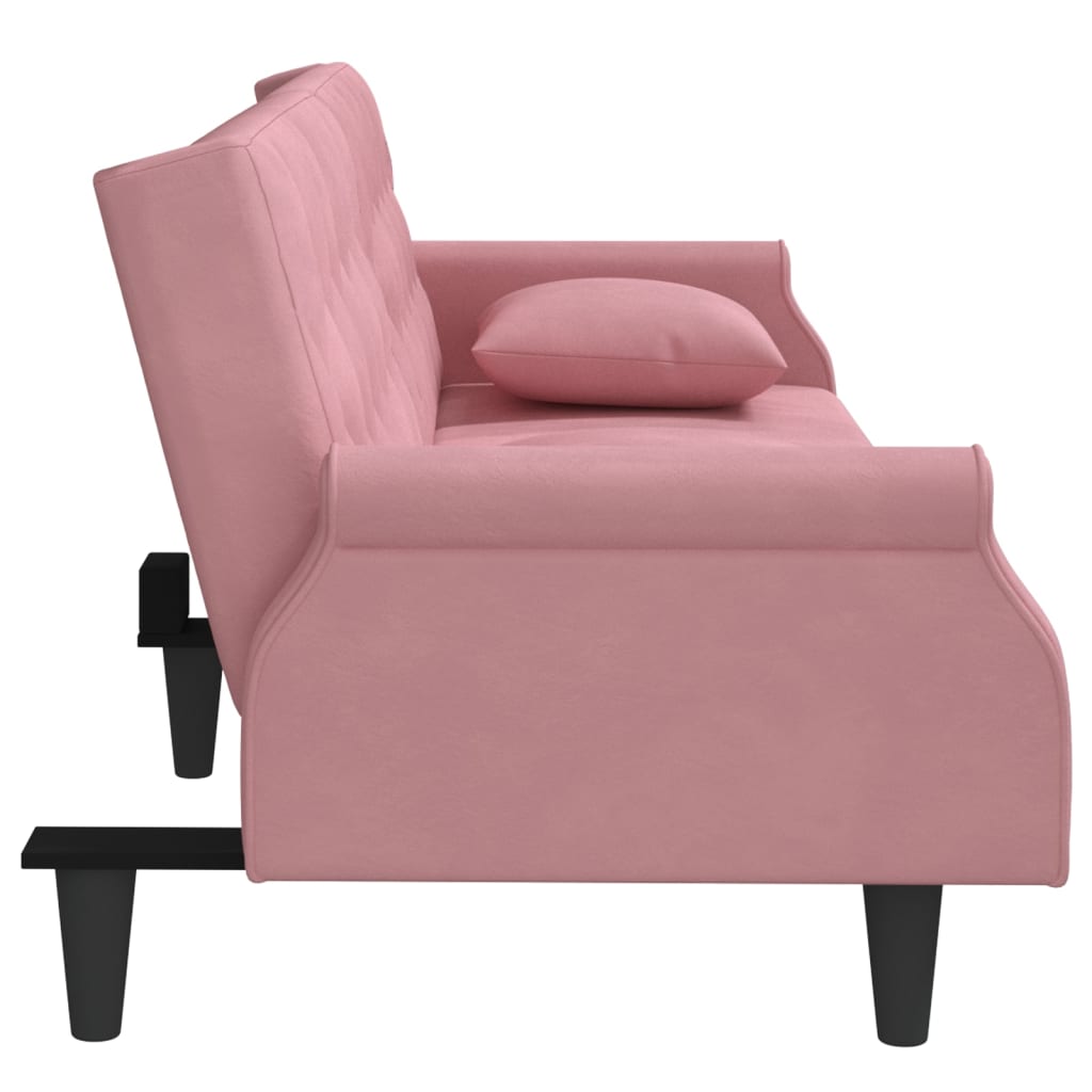 vidaXL Sleeper Sofa with Armrests Velvet Couch Sofa Bed Recliner Loveseat-61