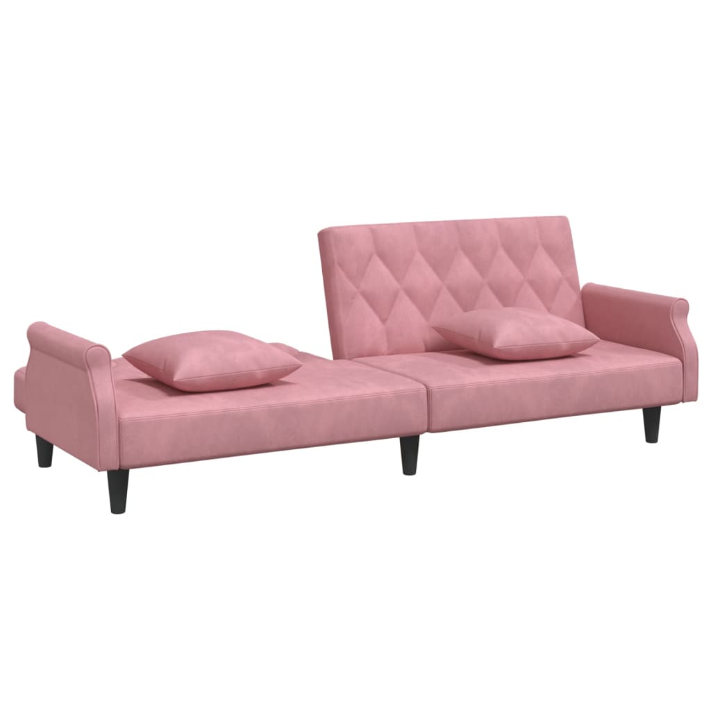 vidaXL Sleeper Sofa with Armrests Velvet Couch Sofa Bed Recliner Loveseat-8