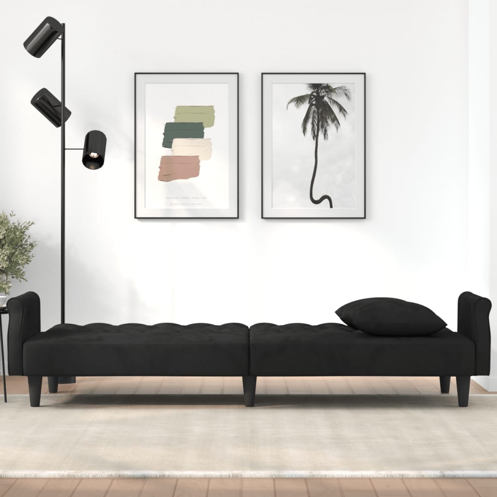 vidaXL Sleeper Sofa with Armrests Velvet Couch Sofa Bed Recliner Loveseat-7