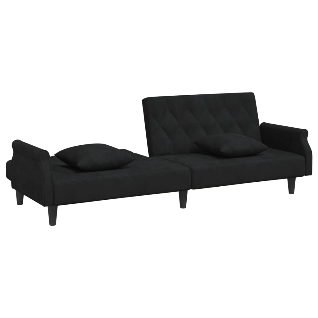 vidaXL Sleeper Sofa with Armrests Velvet Couch Sofa Bed Recliner Loveseat-13