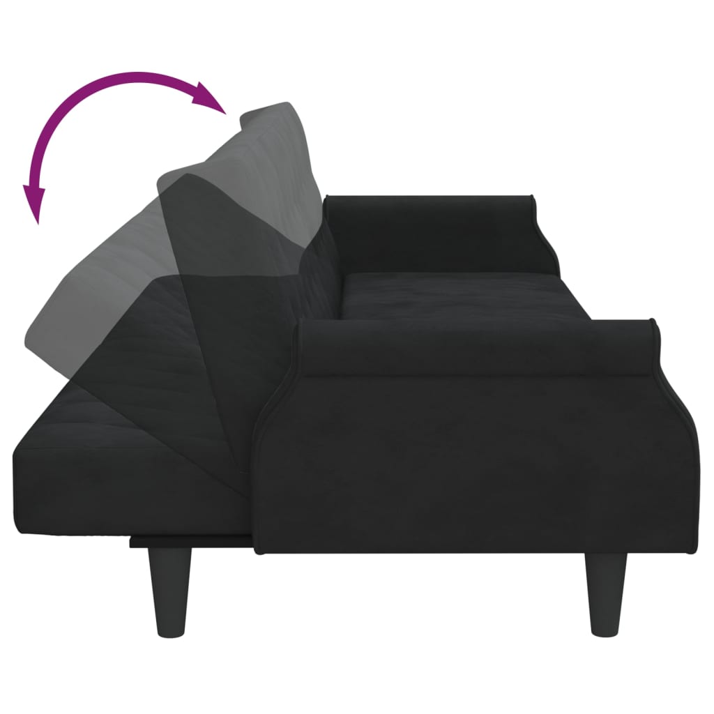 vidaXL Sleeper Sofa with Armrests Velvet Couch Sofa Bed Recliner Loveseat-20