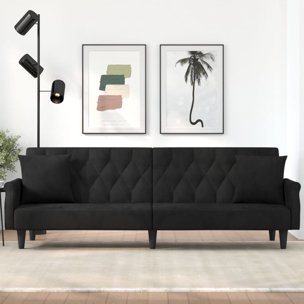 vidaXL Sleeper Sofa with Armrests Velvet Couch Sofa Bed Recliner Loveseat-0