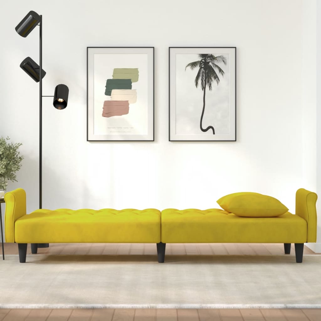 vidaXL Sleeper Sofa with Armrests Velvet Couch Sofa Bed Recliner Loveseat-4