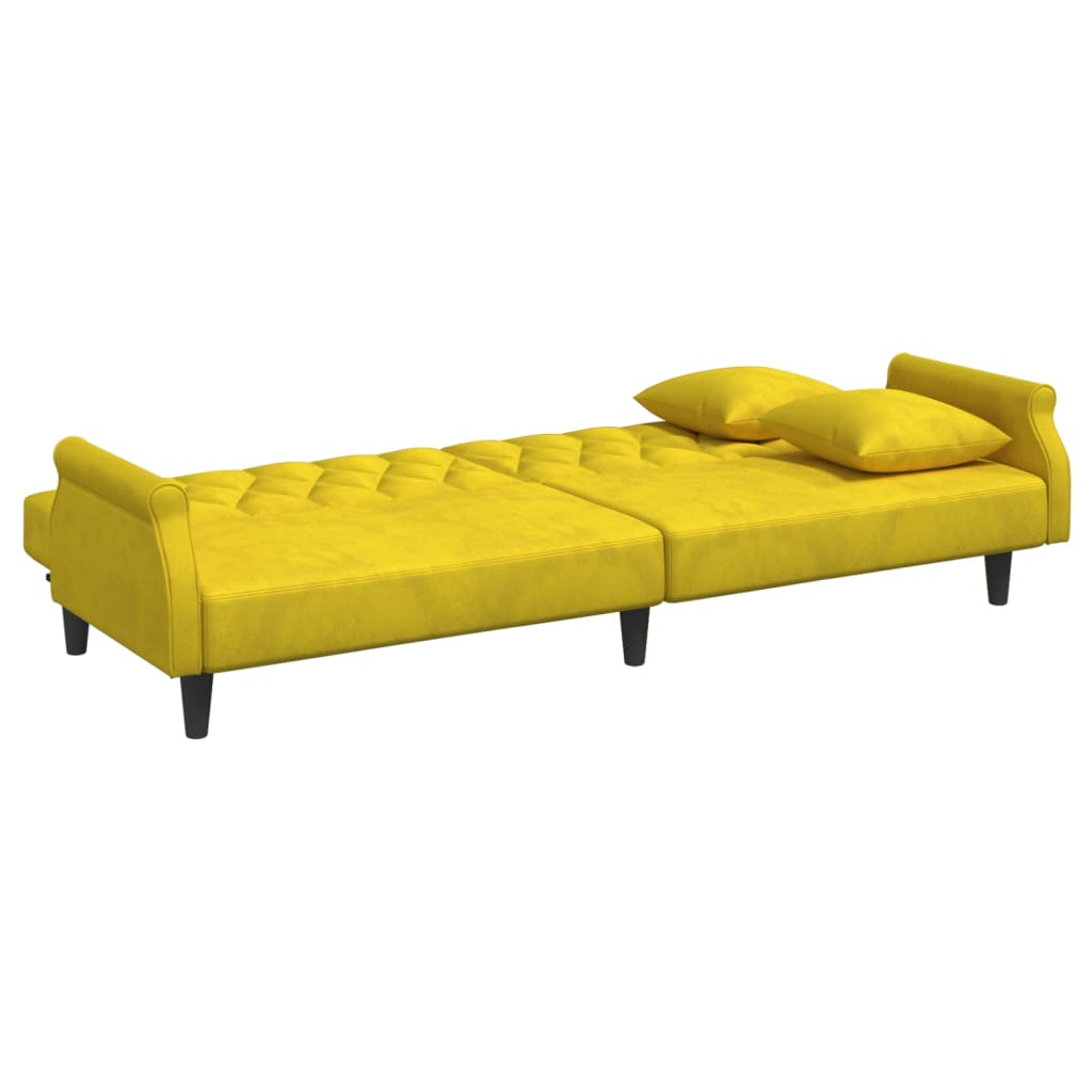 vidaXL Sleeper Sofa with Armrests Velvet Couch Sofa Bed Recliner Loveseat-17