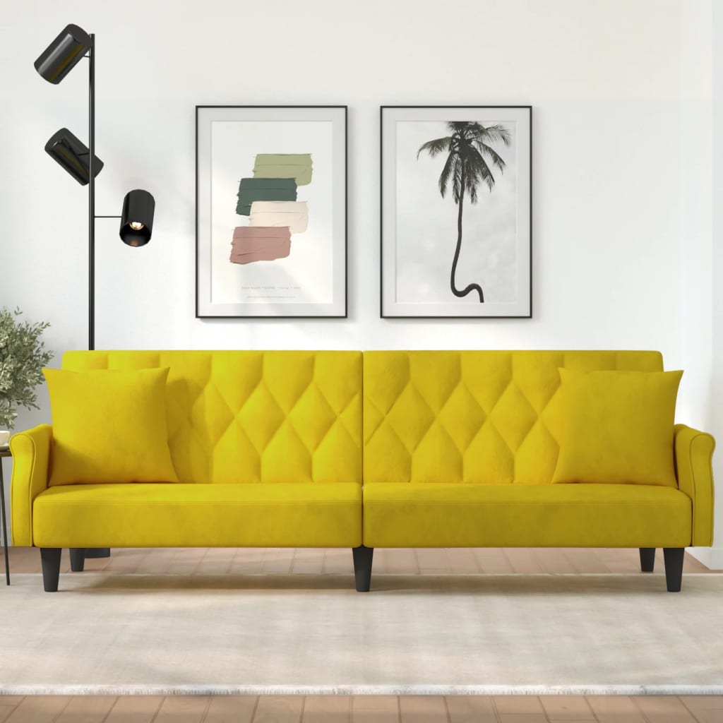 vidaXL Sleeper Sofa with Armrests Velvet Couch Sofa Bed Recliner Loveseat-58