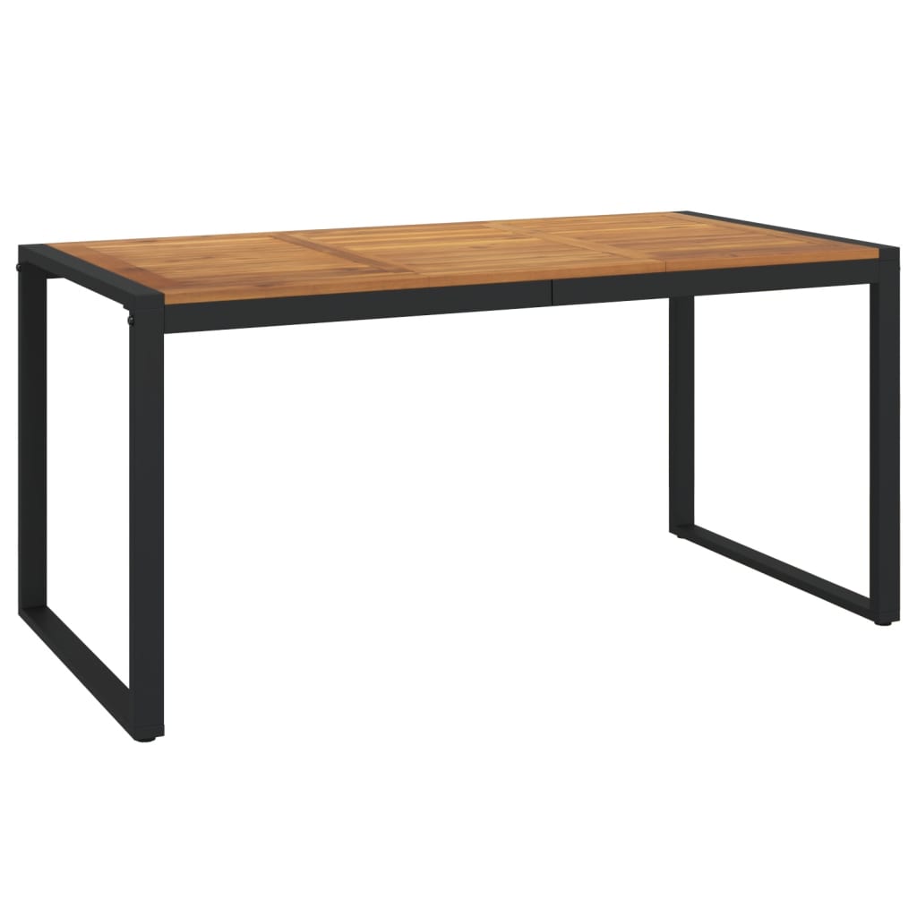 vidaXL Patio Table with U-shaped Legs 55.1"x31.5"x29.5" Solid Wood Acacia-3