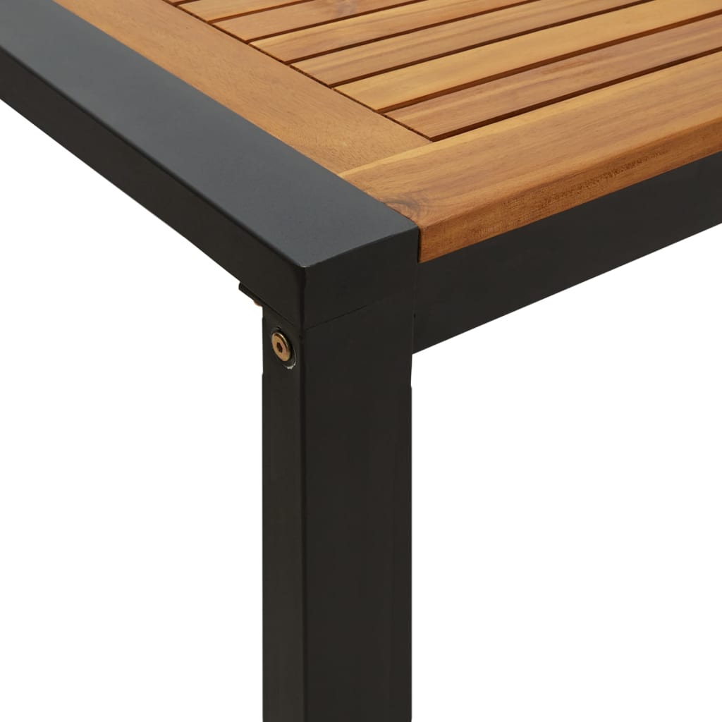 vidaXL Patio Table with U-shaped Legs 55.1"x31.5"x29.5" Solid Wood Acacia-18