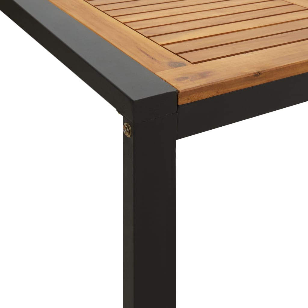 vidaXL Patio Table with U-shaped Legs 55.1"x31.5"x29.5" Solid Wood Acacia-12