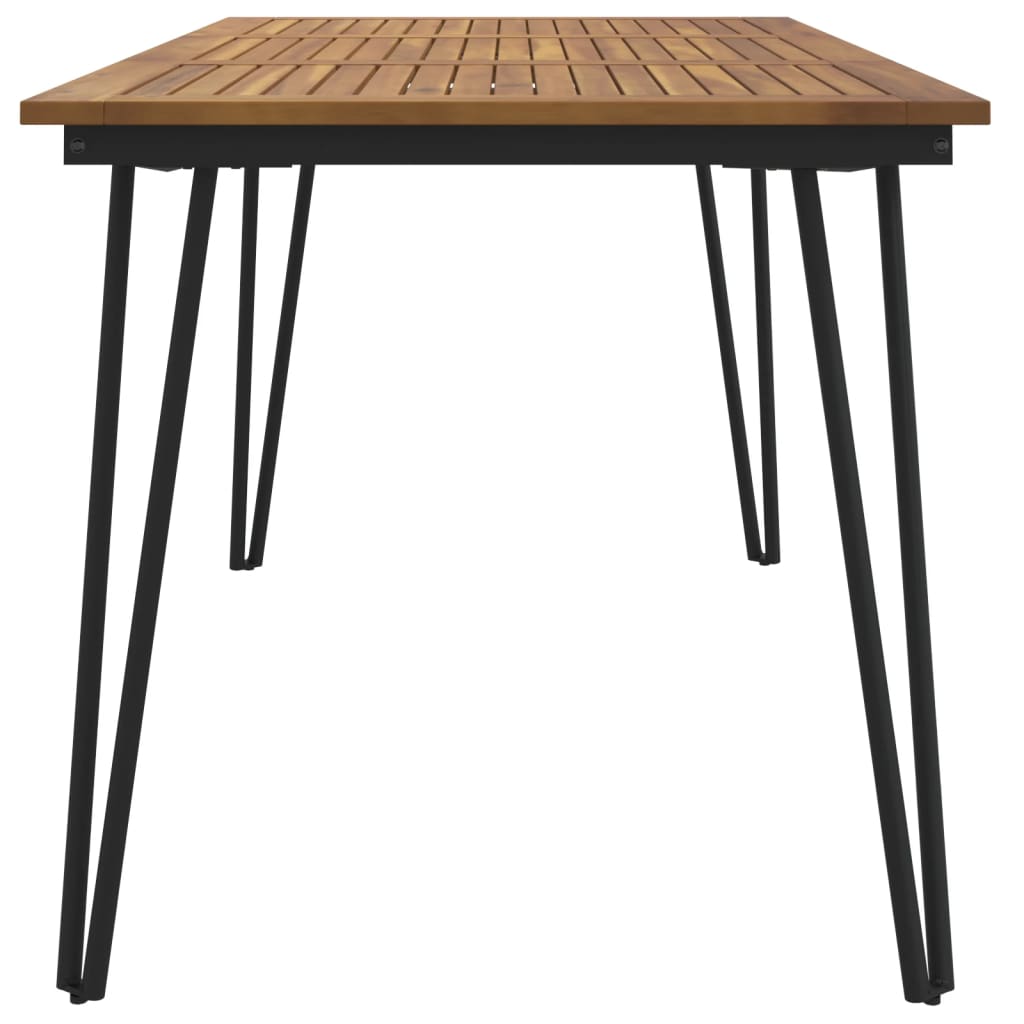 vidaXL Patio Table Dining Table with Hairpin Legs for Porch Solid Wood Acacia-23