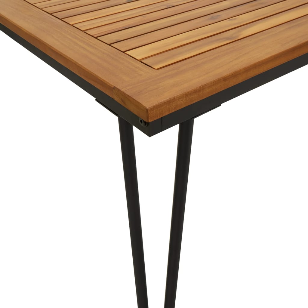 vidaXL Patio Table Dining Table with Hairpin Legs for Porch Solid Wood Acacia-33