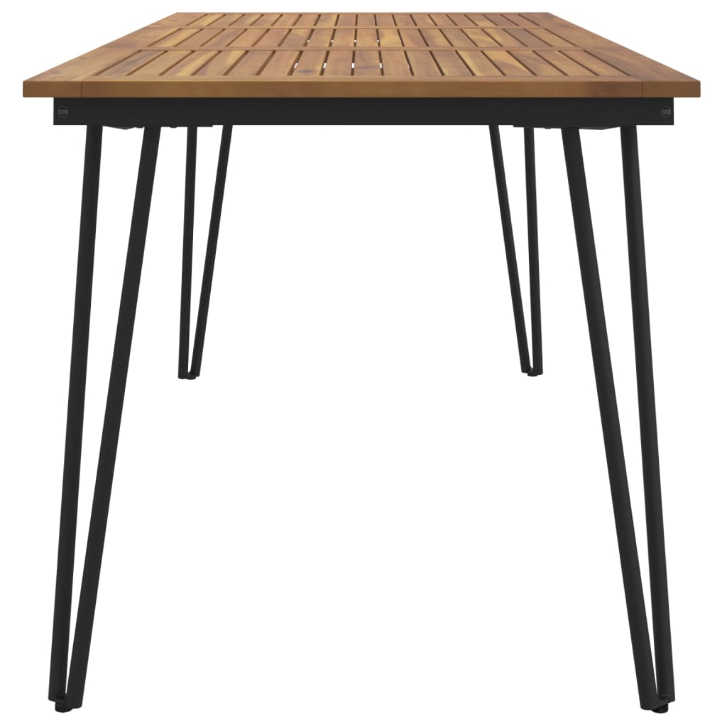 vidaXL Patio Table Dining Table with Hairpin Legs for Porch Solid Wood Acacia-16