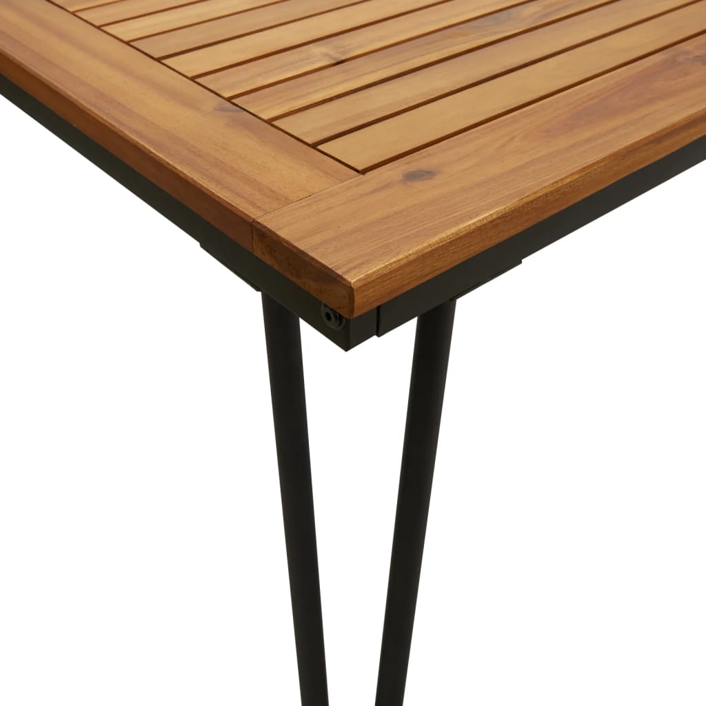 vidaXL Patio Table Dining Table with Hairpin Legs for Porch Solid Wood Acacia-25