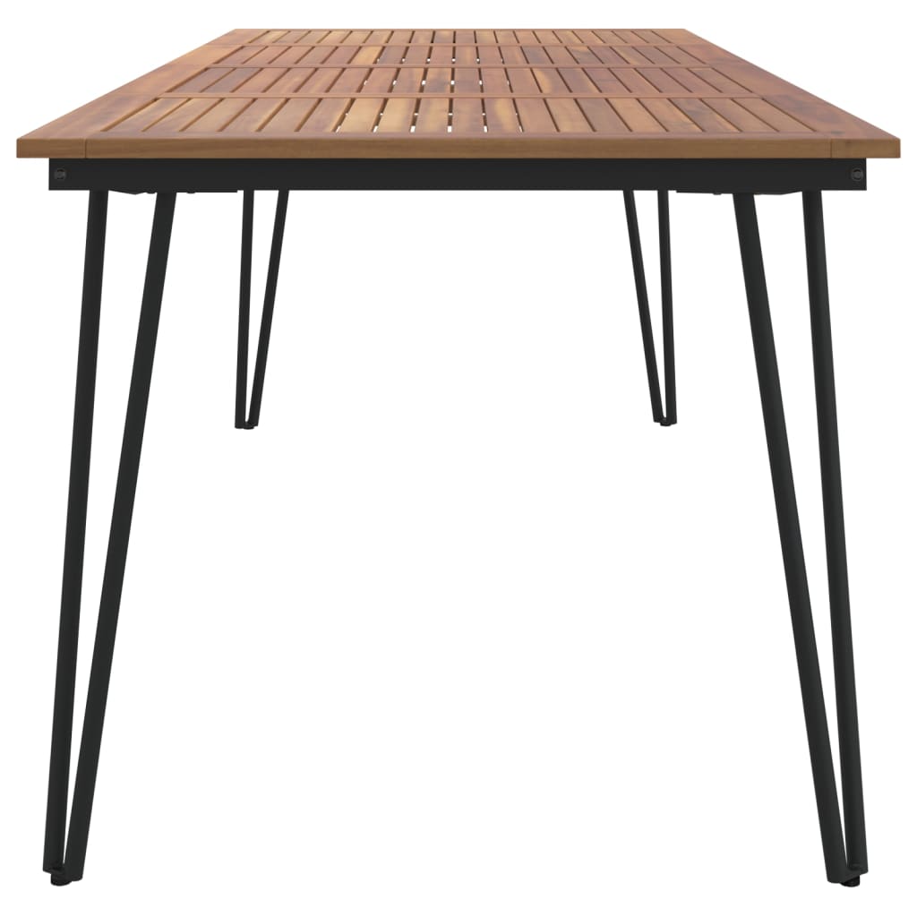 vidaXL Patio Table Dining Table with Hairpin Legs for Porch Solid Wood Acacia-10