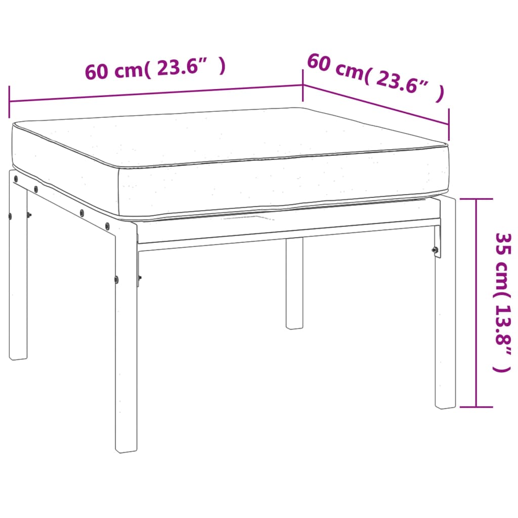 vidaXL Patio Furniture All-Weather Outdoor Metal Coffee Table for Garden Steel-8