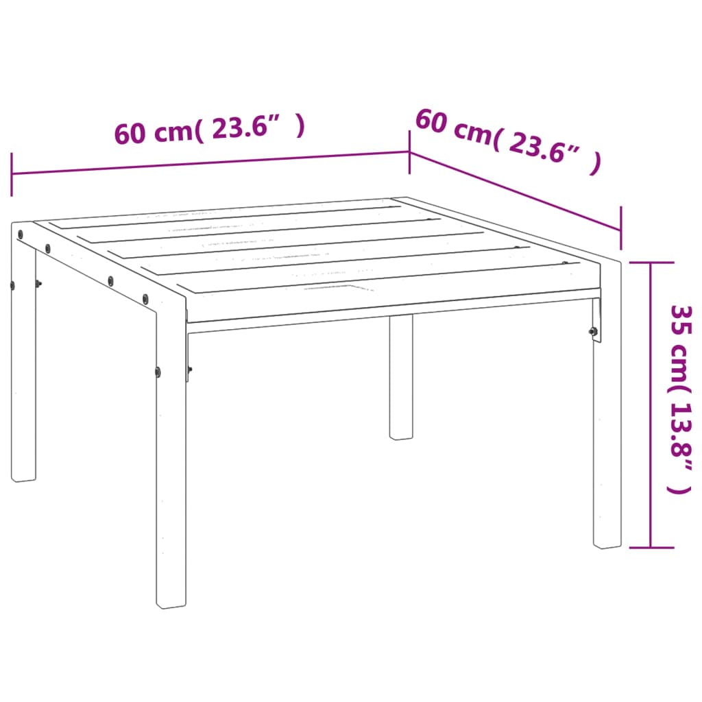 vidaXL Patio Furniture All-Weather Outdoor Metal Coffee Table for Garden Steel-19