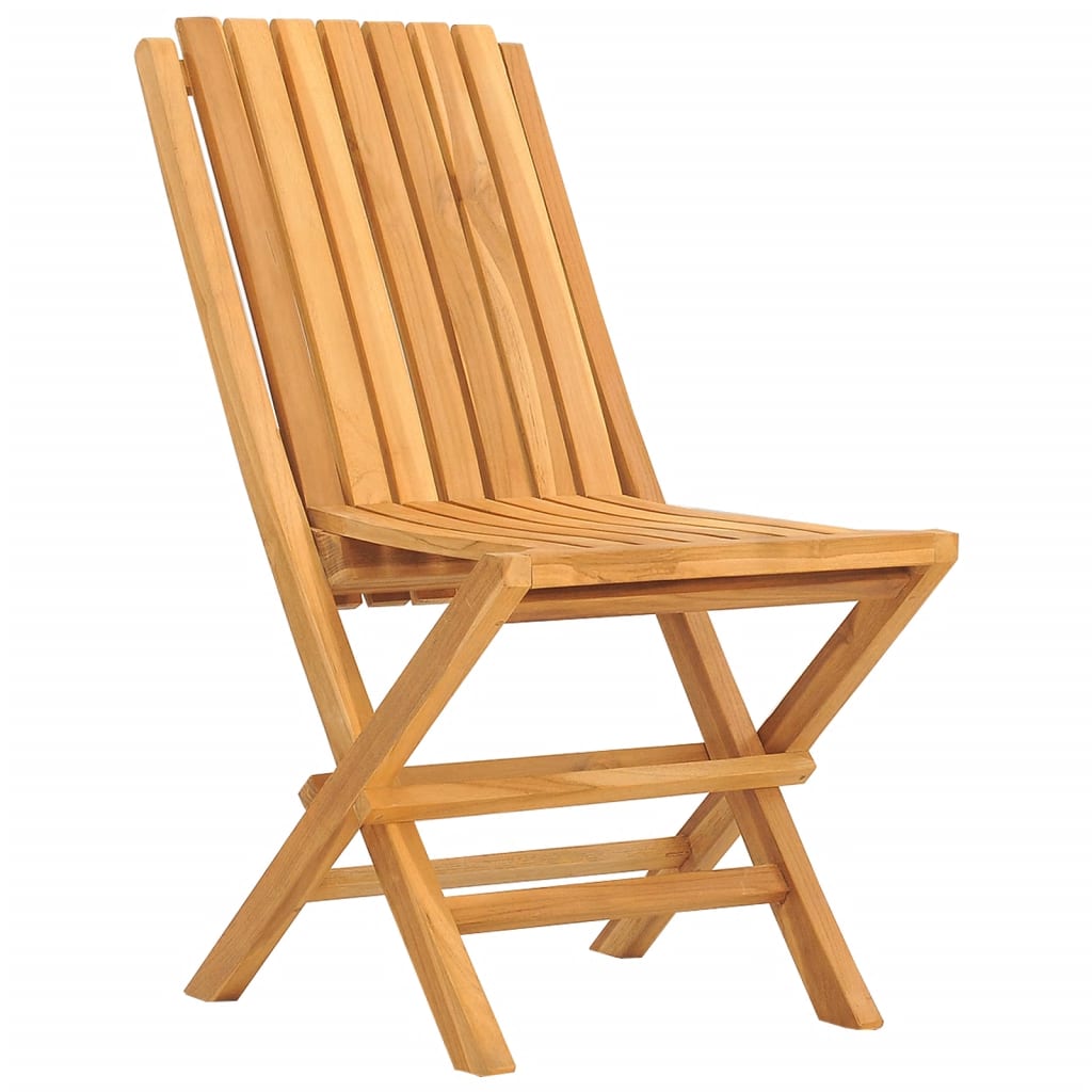 vidaXL Folding Patio Chairs 2 pcs 18.5"x18.5"x35" Solid Wood Teak-1