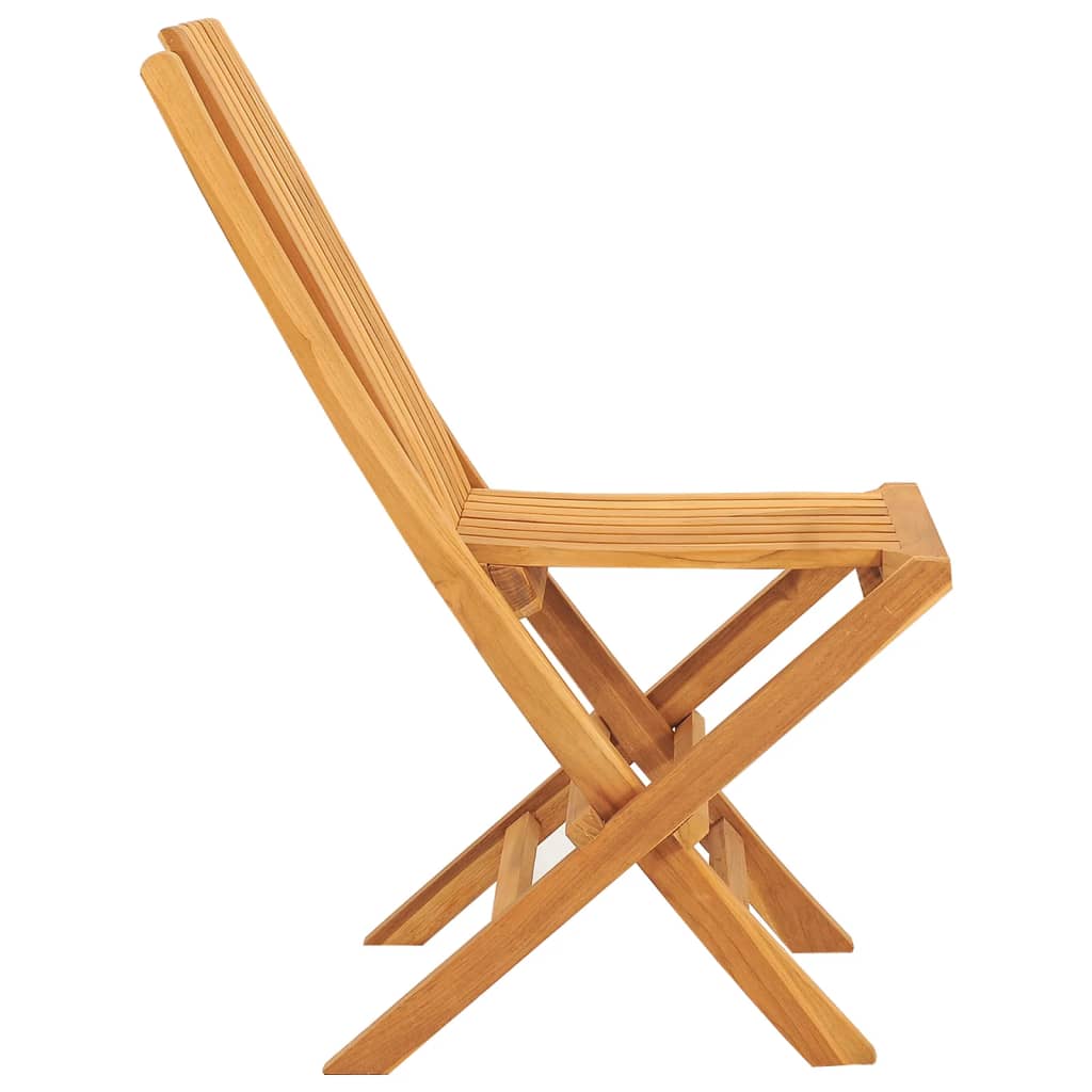 vidaXL Folding Patio Chairs 2 pcs 18.5"x18.5"x35" Solid Wood Teak-3