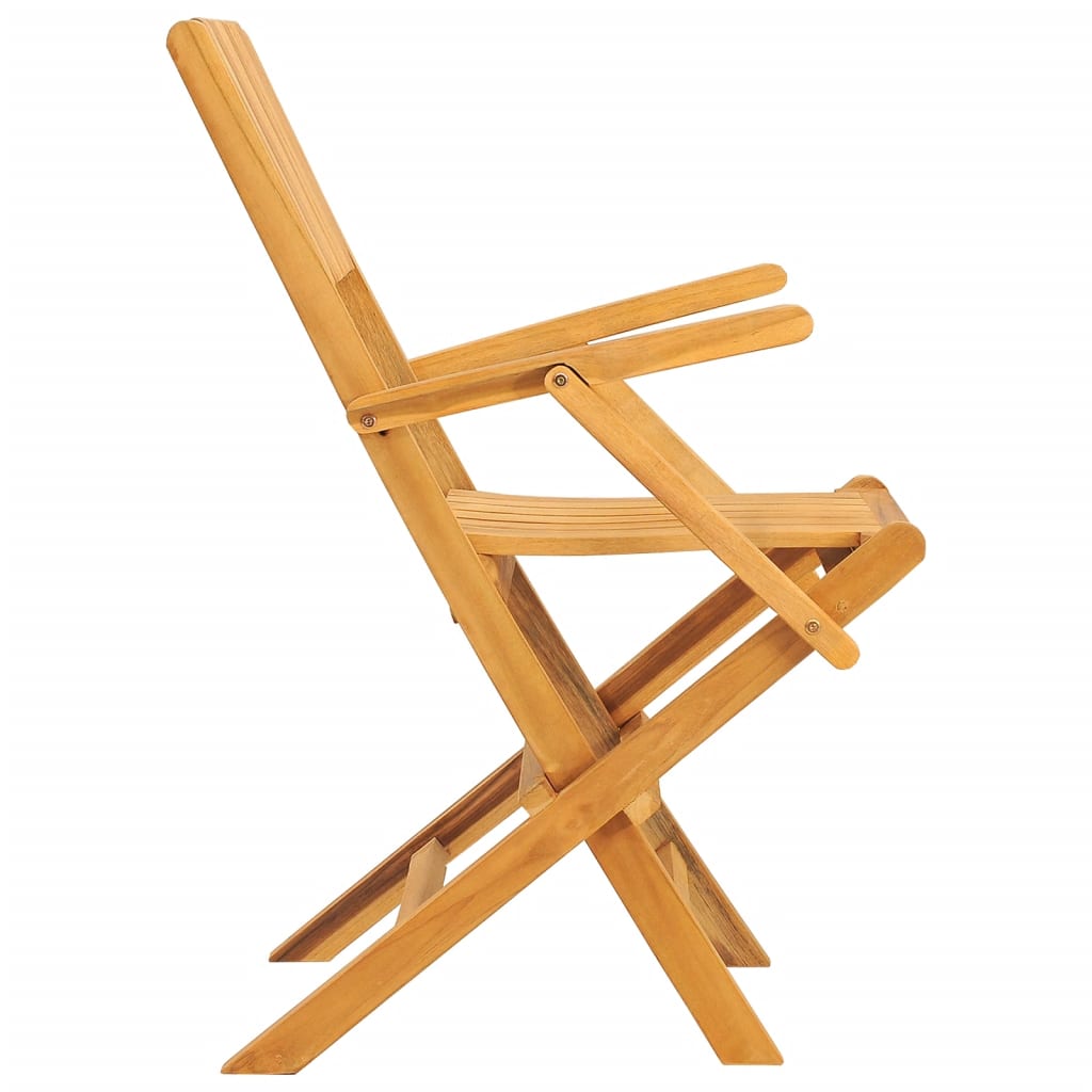 vidaXL Folding Patio Chairs 2 pcs 21.7"x24"x35.4" Solid Wood Teak-3