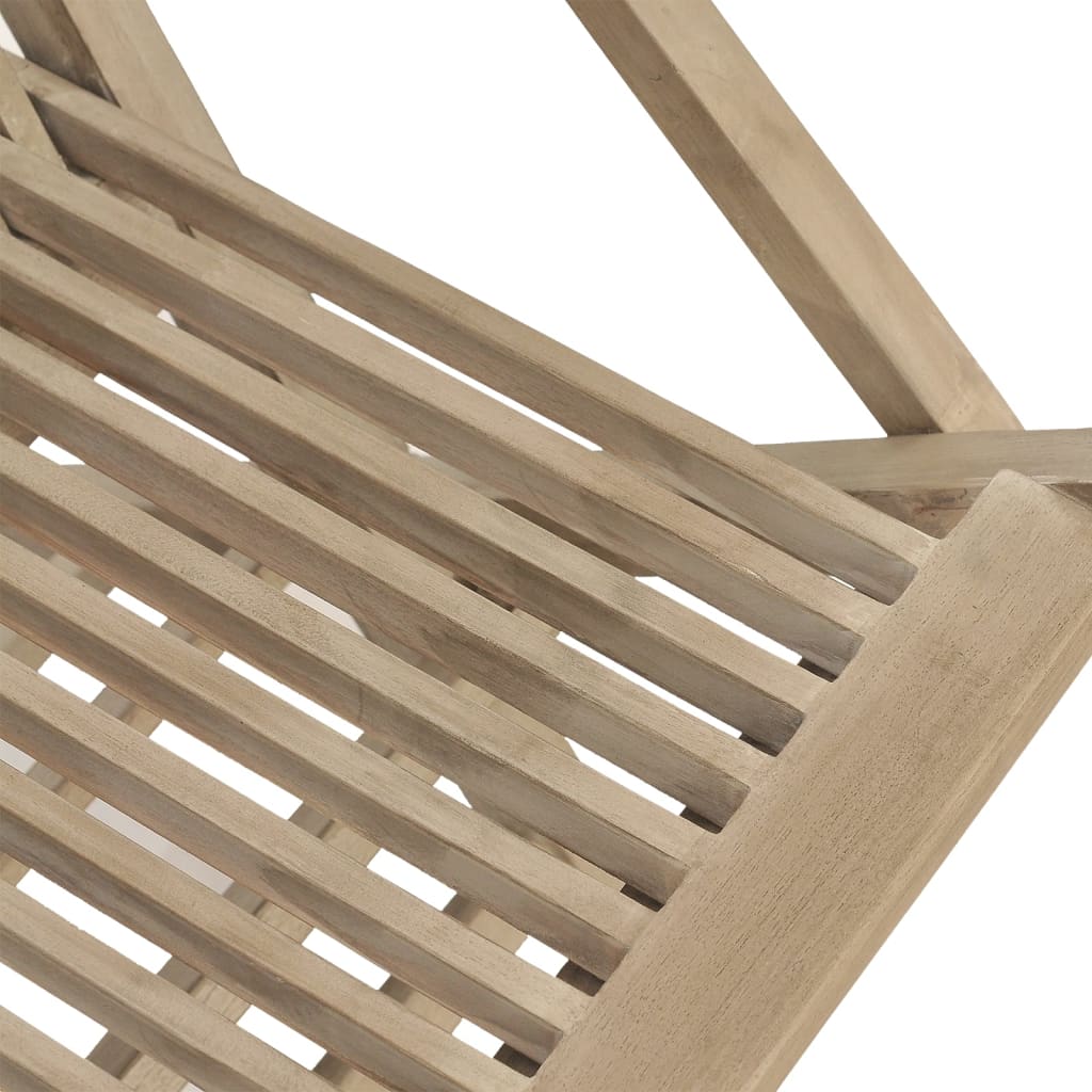 vidaXL Folding Patio Chairs Outdoor Lawn Chair Furniture Gray Solid Wood Teak-25