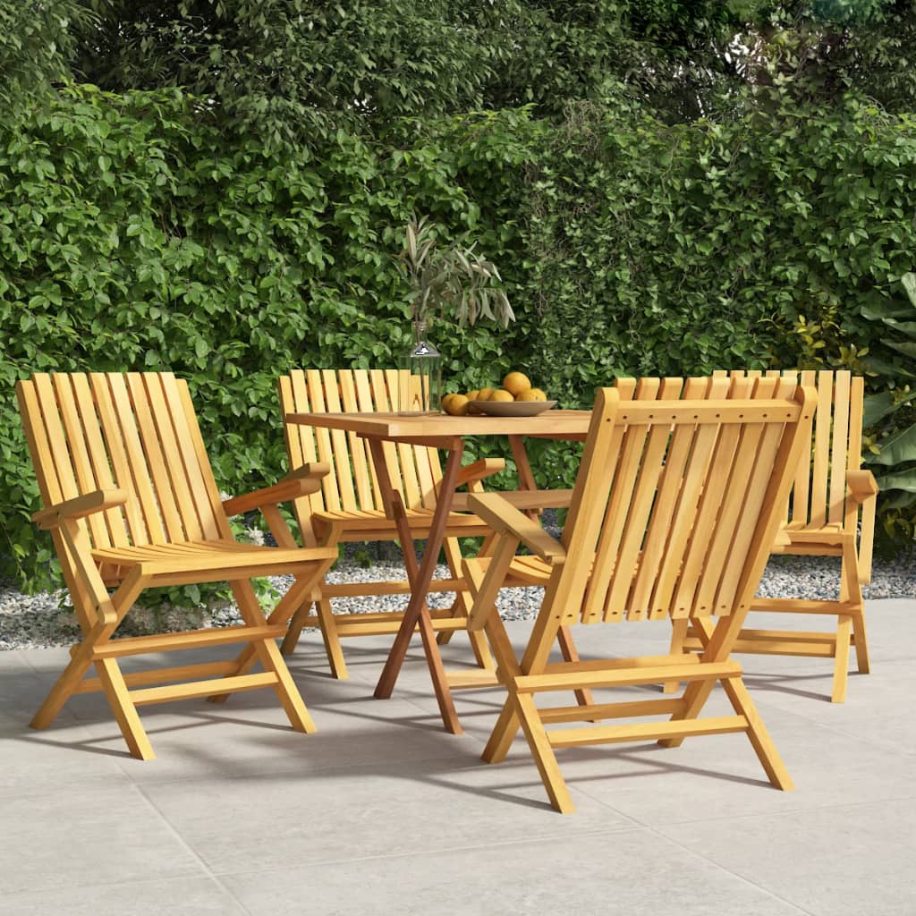 vidaXL Folding Patio Chairs 4 pcs 24"x26.4"x35.4" Solid Wood Teak-0