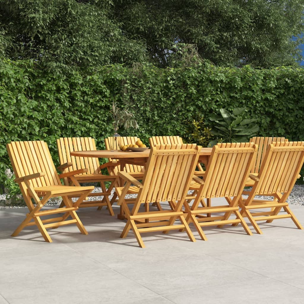 vidaXL Folding Patio Chairs 8 pcs 24"x26.4"x35.4" Solid Wood Teak-0