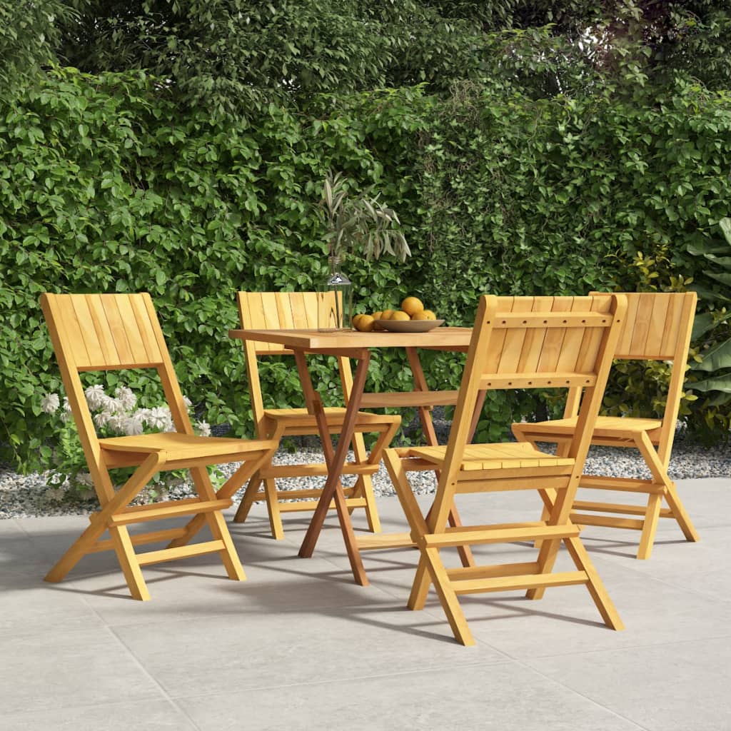 vidaXL Folding Patio Chairs 4 pcs 18.5"x24"x35.4" Solid Wood Teak-0