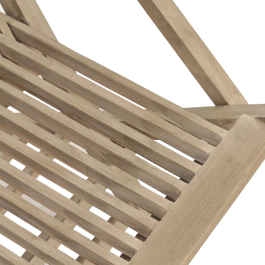 vidaXL Folding Patio Chairs Outdoor Lawn Chair Furniture Gray Solid Wood Teak-19