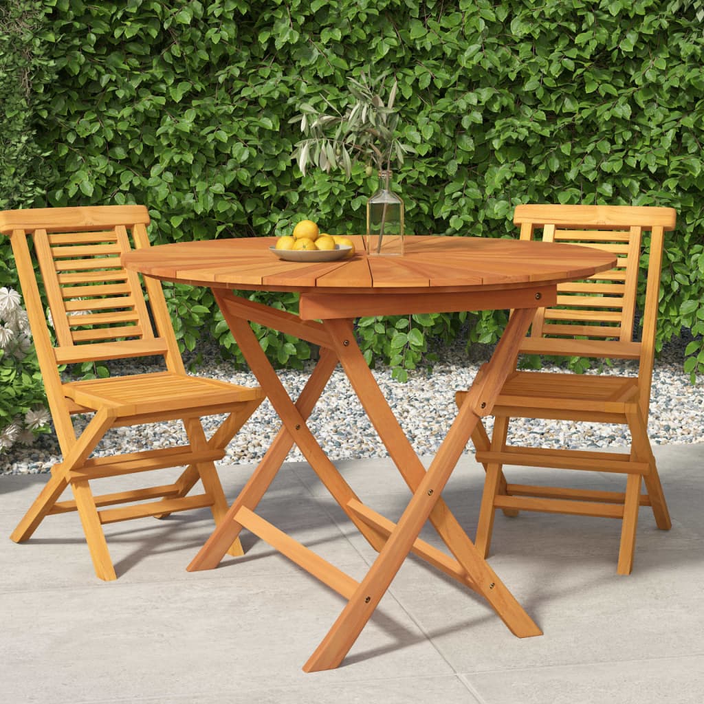 vidaXL Dining Table Outdoor Folding Patio Table for Porch Yard Solid Wood Teak-0