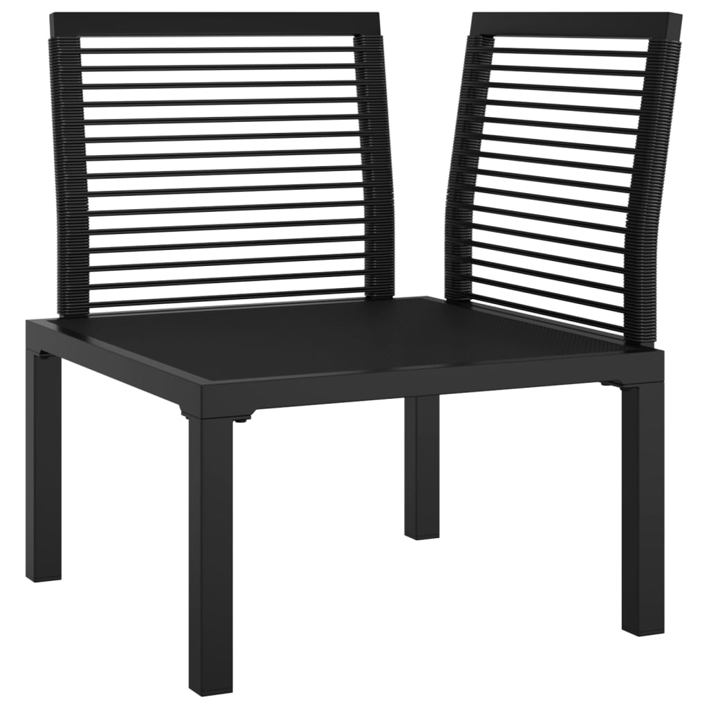 vidaXL Patio Corner Chair with Cushions Black and Gray Poly Rattan-4