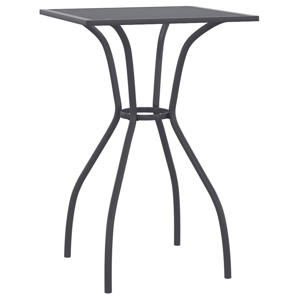 vidaXL Patio Table Outdoor Bistro Table with Metal Frame Anthracite Steel Mesh-22