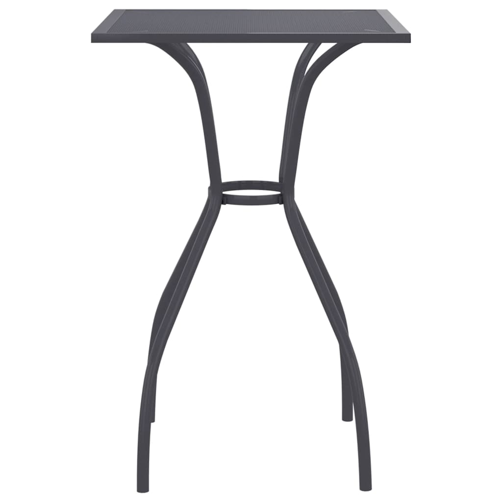 vidaXL Patio Table Outdoor Bistro Table with Metal Frame Anthracite Steel Mesh-2
