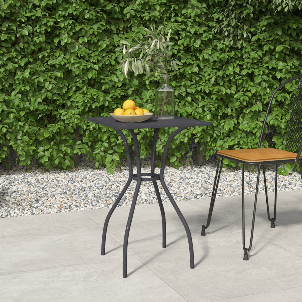 vidaXL Patio Table Outdoor Bistro Table with Metal Frame Anthracite Steel Mesh-25
