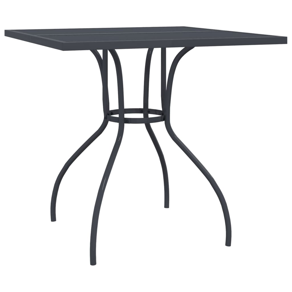 vidaXL Patio Table Outdoor Bistro Table with Metal Frame Anthracite Steel Mesh-1