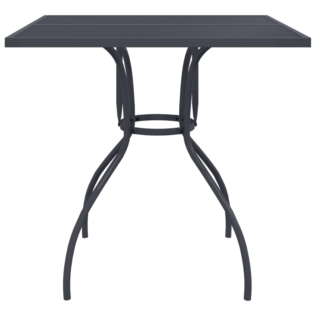 vidaXL Patio Table Outdoor Bistro Table with Metal Frame Anthracite Steel Mesh-10