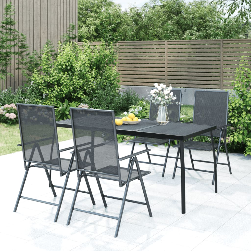 vidaXL Patio Table Outdoor Bistro Table with Metal Frame Anthracite Steel Mesh-17
